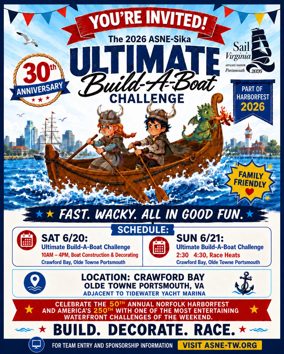 The 2026 ASNE-Sika ULTIMATE Build-A-Boat CHALLENGE Flyer